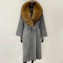 OFTBUY New Luxury Winter Clothes Outerwear Women Mid-Length 100% Wool Coat Real Fox Fur Collar Belted Wrap Woolen Jacket Female