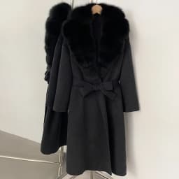 OFTBUY New Luxury Winter Clothes Outerwear Women Mid-Length 100% Wool Coat Real Fox Fur Collar Belted Wrap Woolen Jacket Female
