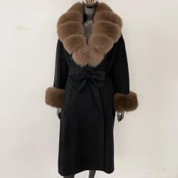 OFTBUY New Luxury Winter Clothes Outerwear Women Mid-Length 100% Wool Coat Real Fox Fur Collar Belted Wrap Woolen Jacket Female