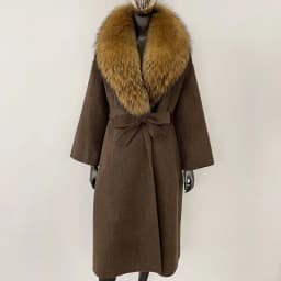 OFTBUY New Luxury Winter Clothes Outerwear Women Mid-Length 100% Wool Coat Real Fox Fur Collar Belted Wrap Woolen Jacket Female