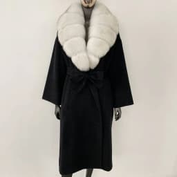 OFTBUY New Luxury Winter Clothes Outerwear Women Mid-Length 100% Wool Coat Real Fox Fur Collar Belted Wrap Woolen Jacket Female