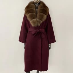 OFTBUY New Luxury Winter Clothes Outerwear Women Mid-Length 100% Wool Coat Real Fox Fur Collar Belted Wrap Woolen Jacket Female