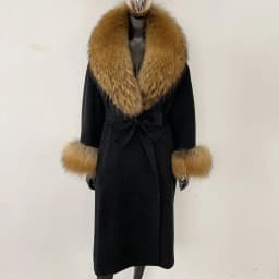 OFTBUY New Luxury Winter Clothes Outerwear Women Mid-Length 100% Wool Coat Real Fox Fur Collar Belted Wrap Woolen Jacket Female