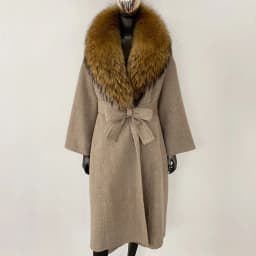 OFTBUY New Luxury Winter Clothes Outerwear Women Mid-Length 100% Wool Coat Real Fox Fur Collar Belted Wrap Woolen Jacket Female