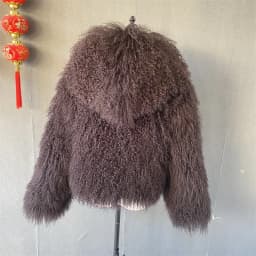 2025 Autumn Fashion Warm Short Real Mongolia Sheep Fur Jacket Women Plus Size Curly Lamb Fur Jacket Female