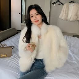 Women's Short Thickened Faux Fur Jacket 2025 New Autumn Winter Warm Stand Collar Casual Loose Fit Fashion Outerwear