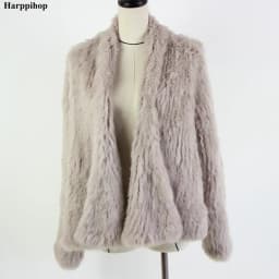 2021 Hot sale knitted rabbit fur jacket popuplar fashion fur jacket winter fur coat for women*harppihop