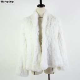 2021 Hot sale knitted rabbit fur jacket popuplar fashion fur jacket winter fur coat for women*harppihop