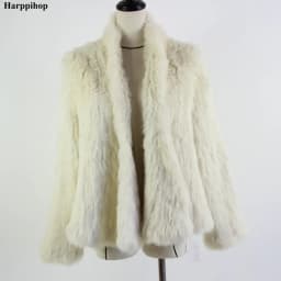 2021 Hot sale knitted rabbit fur jacket popuplar fashion fur jacket winter fur coat for women*harppihop