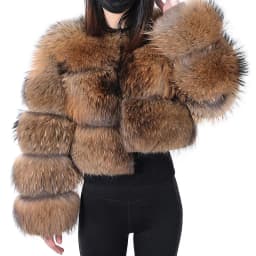2026 Maomaokong Real Fur Coat Women Natural Raccoon Fur Jacket Female Winter Warm Fox Fur Coat High Quality Long Sleeve With Hat