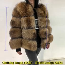 2026 Maomaokong Real Fur Coat Women Natural Raccoon Fur Jacket Female Winter Warm Fox Fur Coat High Quality Long Sleeve With Hat