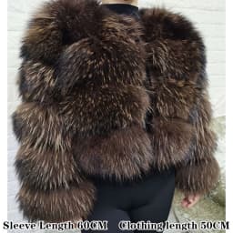 2026 Maomaokong Real Fur Coat Women Natural Raccoon Fur Jacket Female Winter Warm Fox Fur Coat High Quality Long Sleeve With Hat