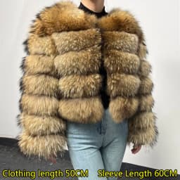 2026 Maomaokong Real Fur Coat Women Natural Raccoon Fur Jacket Female Winter Warm Fox Fur Coat High Quality Long Sleeve With Hat