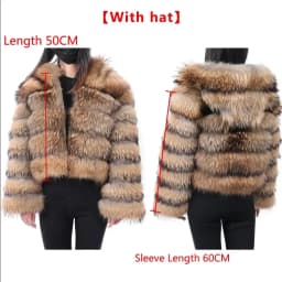 2026 Maomaokong Real Fur Coat Women Natural Raccoon Fur Jacket Female Winter Warm Fox Fur Coat High Quality Long Sleeve With Hat