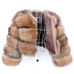 2026 Maomaokong Real Fur Coat Women Natural Raccoon Fur Jacket Female Winter Warm Fox Fur Coat High Quality Long Sleeve With Hat