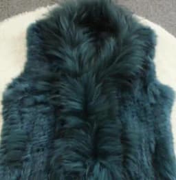 womens natural real rabbit fur vest with raccoon fur collar waistcoat/jackets with pocket rex rabbit knitted winter