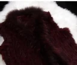 womens natural real rabbit fur vest with raccoon fur collar waistcoat/jackets with pocket rex rabbit knitted winter