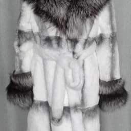 FURTJY Natural Fur Real Fur Coat Lexus Natural Rabbit Fur Coat Woman Fox Fur Collar Thick Warm Overcoat Luxury Outerwear