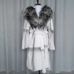FURTJY Natural Fur Real Fur Coat Lexus Natural Rabbit Fur Coat Woman Fox Fur Collar Thick Warm Overcoat Luxury Outerwear