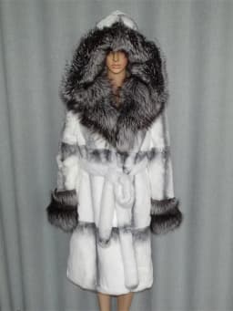 FURTJY Natural Fur Real Fur Coat Lexus Natural Rabbit Fur Coat Woman Fox Fur Collar Thick Warm Overcoat Luxury Outerwear