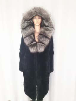 FURTJY Natural Fur Real Fur Coat Lexus Natural Rabbit Fur Coat Woman Fox Fur Collar Thick Warm Overcoat Luxury Outerwear
