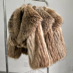 Women's Winter Korean Fashion Short Slim Fit Real Raccoon Fur Jacket Large Lapel Sexy Office Lady Style 2025