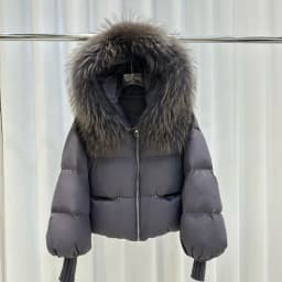 OFTBUY Women Hooded Real Rccoon Fur Duck Down Parkas Fashion Zipper Pocket Thick Short Puffer Coat Jacket with Fur for Female
