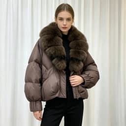 OFTBUY Women's Winter Down Jacket Big Natural Fur Collar Duck Down Jacket Women Short Thick Loose Coat with Fur for Female