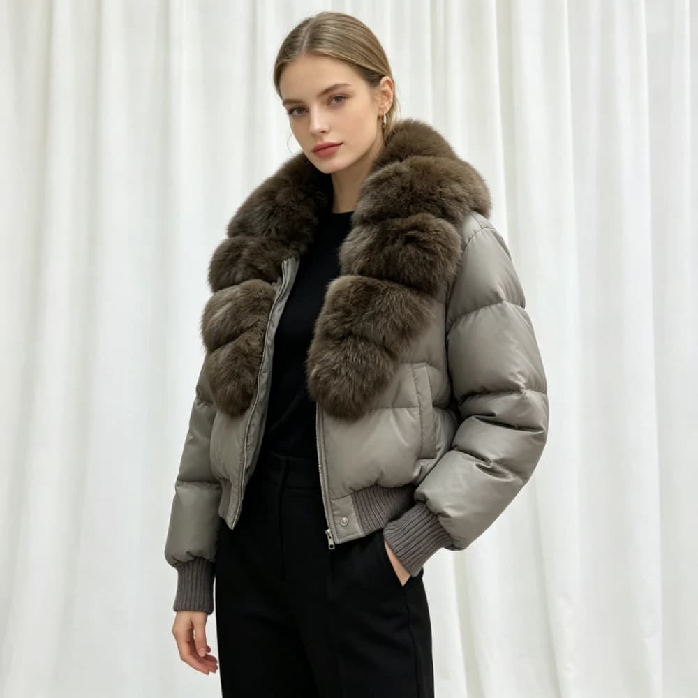 OFTBUY Winter Hooded Coat Women Duck Down Parkas Fox Fur Collar Thick Fashion Jacket with Fur for Women Luxury Short Outerwear