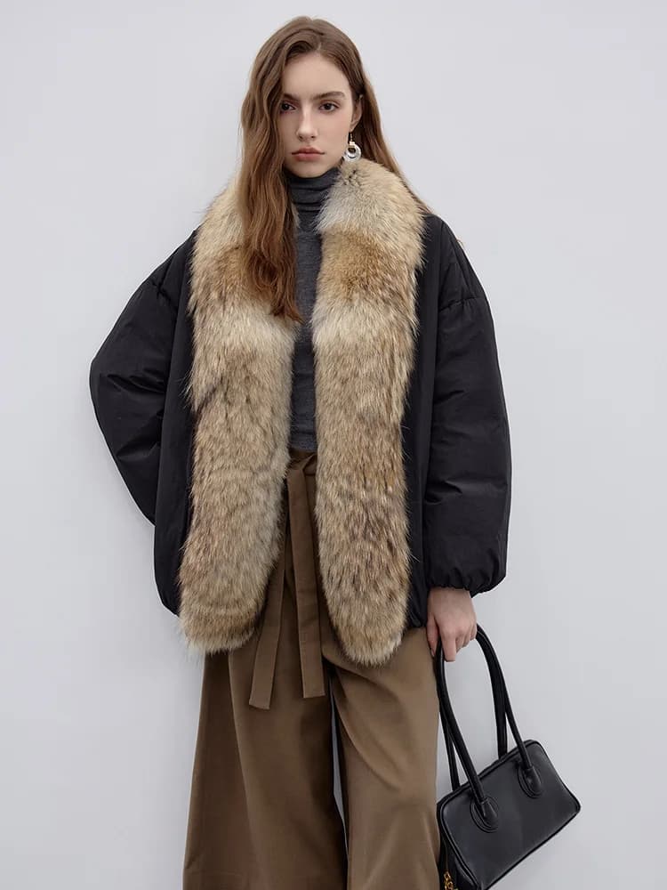 2025 New Winter Warm Goose Down Jackets Natural Real Fox Fur Collar Women Puffer Jackets Thick Coats Female Outwear
