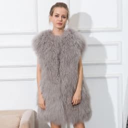 Women's Lamb Fur Vest Real Sheepskin Vest Mongolia Sheep Fur Vests Female Winter Clothing Fashion New Arrivals