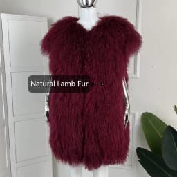 Women's Lamb Fur Vest Real Sheepskin Vest Mongolia Sheep Fur Vests Female Winter Clothing Fashion New Arrivals