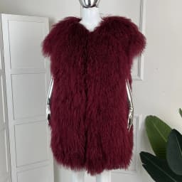 Women's Lamb Fur Vest Real Sheepskin Vest Mongolia Sheep Fur Vests Female Winter Clothing Fashion New Arrivals