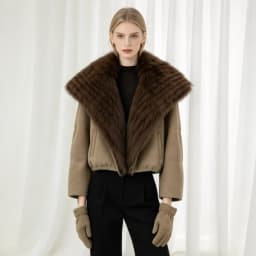 OFTBUY Duck Down Coat with Matching Gloves New Winter Warm Outerwear with Real Fox Fur Women Luxury Wool Blend Puffer Jacket