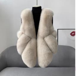 2024 autumn and winter new fox fur vest women's short coat young fur integrated vest winter coat women
