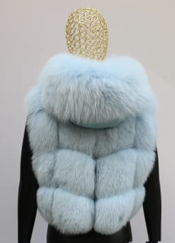 Women's Hooded Fox Fur Vest Coat Short 2025 Fur Outerwear Fashionable And Elegant