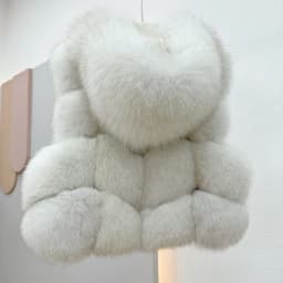 Women's Hooded Fox Fur Vest Coat Short 2025 Fur Outerwear Fashionable And Elegant