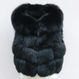 Women's Hooded Fox Fur Vest Coat Short 2025 Fur Outerwear Fashionable And Elegant