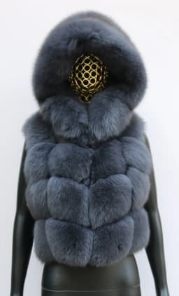 Women's Hooded Fox Fur Vest Coat Short 2025 Fur Outerwear Fashionable And Elegant