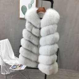 Women Natural Real Fox Fur Vest Autumn Winter Ladies 6 Strips Gilet Sleeveless Genuine Fur Coat Female Real Fur Vest Waistcoat