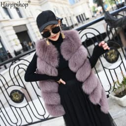 Women Natural Real Fox Fur Vest Autumn Winter Ladies 6 Strips Gilet Sleeveless Genuine Fur Coat Female Real Fur Vest Waistcoat