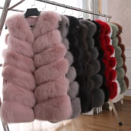 Women Natural Real Fox Fur Vest Autumn Winter Ladies 6 Strips Gilet Sleeveless Genuine Fur Coat Female Real Fur Vest Waistcoat