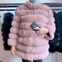 100% New Fast Shipping New Fashion Women Fashion Real Natural Fox Fur Long Coat true fur coat and stylish natural fox fur jacke