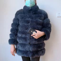 100% New Fast Shipping New Fashion Women Fashion Real Natural Fox Fur Long Coat true fur coat and stylish natural fox fur jacke