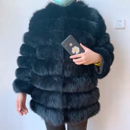 100% New Fast Shipping New Fashion Women Fashion Real Natural Fox Fur Long Coat true fur coat and stylish natural fox fur jacke