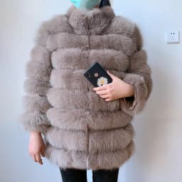 100% New Fast Shipping New Fashion Women Fashion Real Natural Fox Fur Long Coat true fur coat and stylish natural fox fur jacke