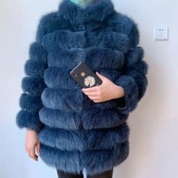 100% New Fast Shipping New Fashion Women Fashion Real Natural Fox Fur Long Coat true fur coat and stylish natural fox fur jacke