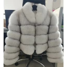 2026 Maomaokong White Real Fur Jacket Women Winter Short Natural Fox Fur Lady Zipper Fur Coat Female Warm Jacket with Collar