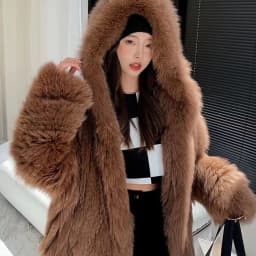 FURTJY New Style Jackets Autumn Winter Luxury Knitted Fur Coat Women Double Long Sleeve Woven Liner Fashion Real Fox Fur Coat