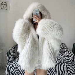 FURTJY New Style Jackets Autumn Winter Luxury Knitted Fur Coat Women Double Long Sleeve Woven Liner Fashion Real Fox Fur Coat